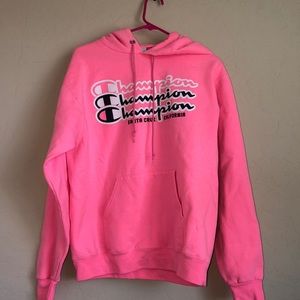pink champion hoodie